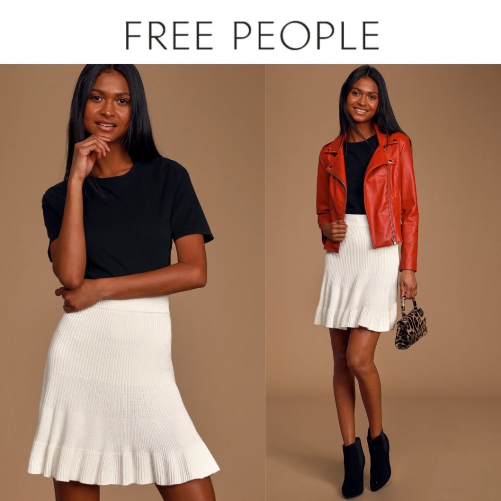 Free People Solid Gold Skirt in Ivory
